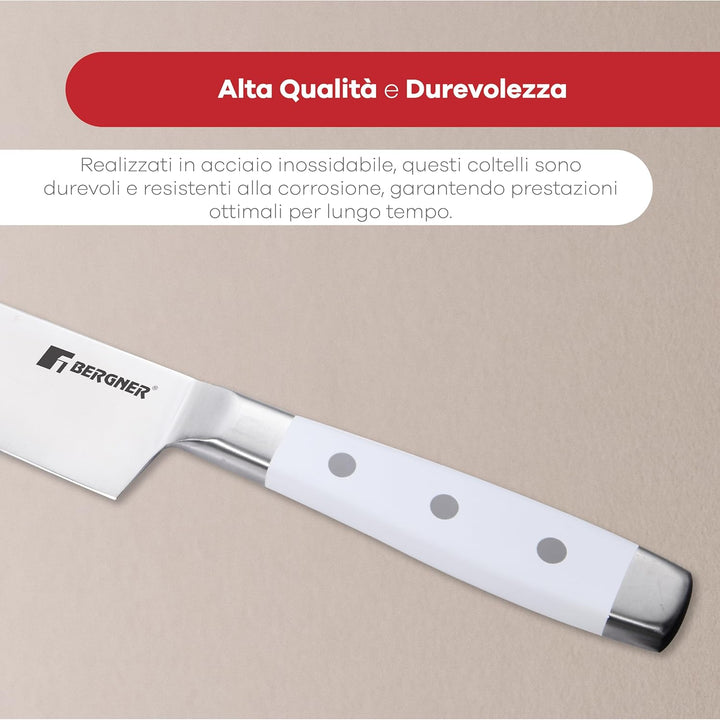 4ER SET MESSER AUS EDELSTAHL WEISS NATÜRLICH BG Weiss 4-tlg, Weiss 4-tlg