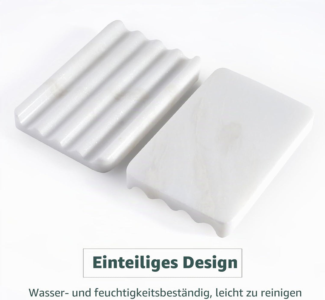 2 Stück Marmor Seifenschale, Seifenhalter mit Ablauf, Seifenablage Waschbecken, Kreative Seifenschal