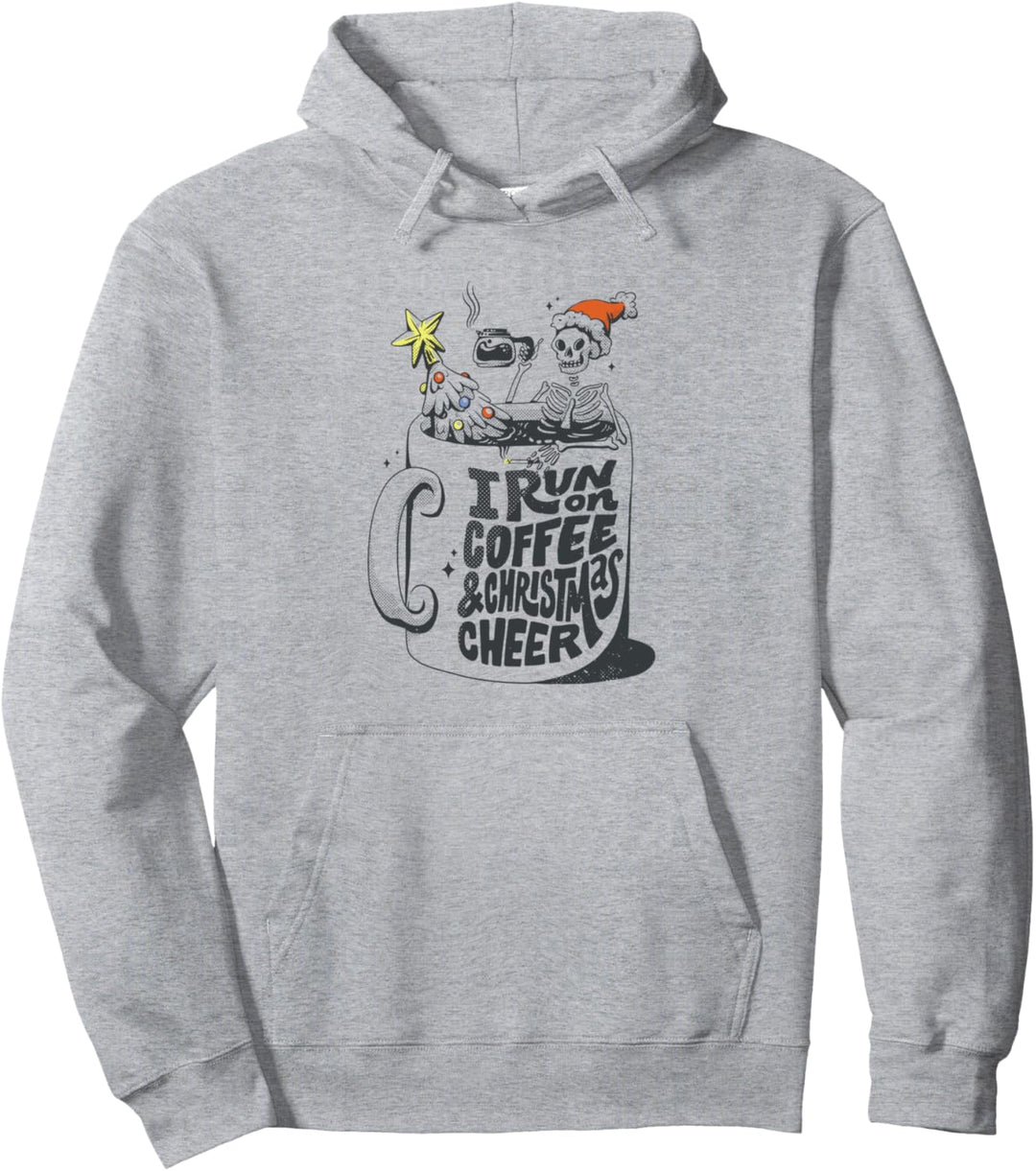 Kaffee Weihnachtsskelett Pullover Hoodie