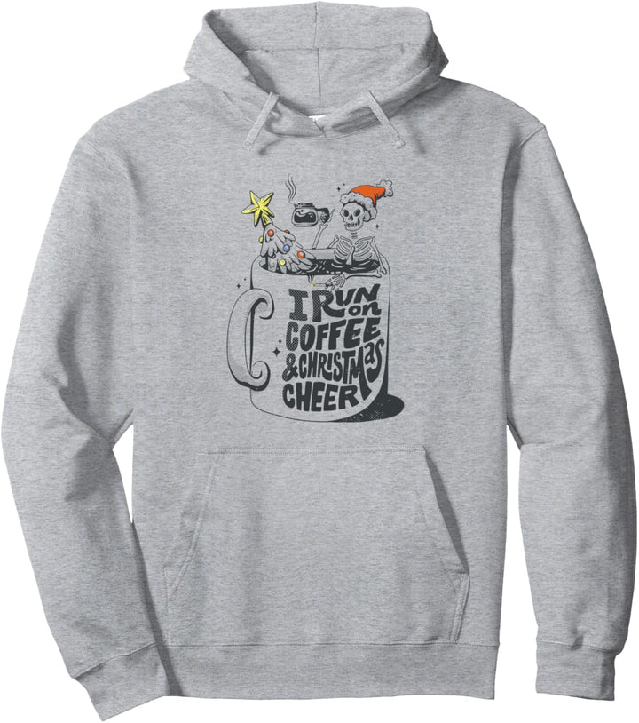 Kaffee Weihnachtsskelett Pullover Hoodie