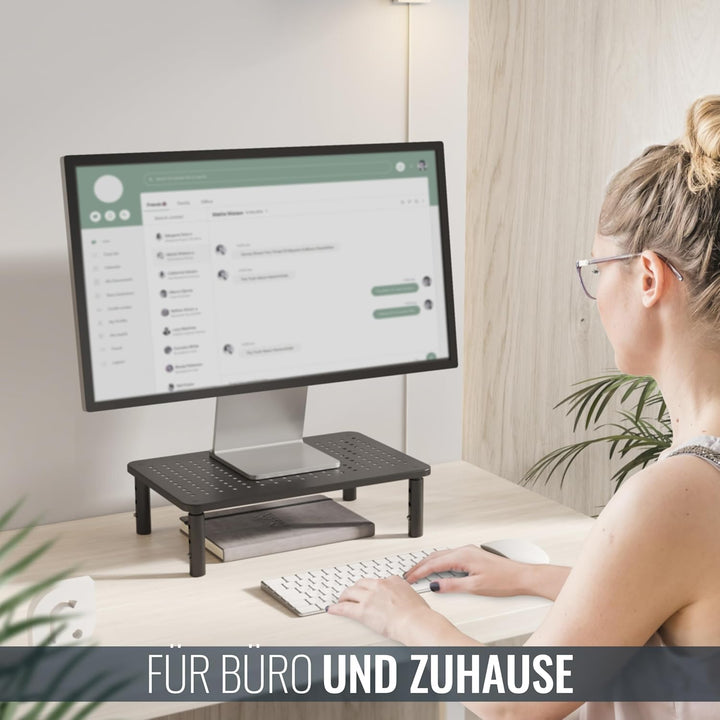 RICOO Monitor Schreibtischaufsatz Schreibtisch Aufsatzregal Höhenverstellbar Ständer für Computermon