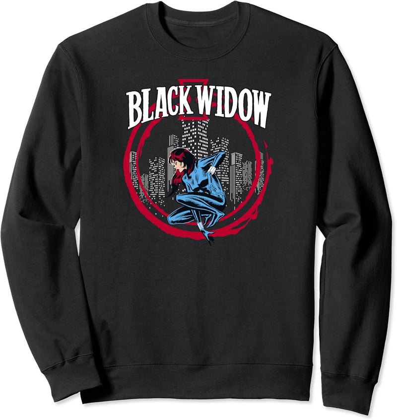 Marvel Black Widow City Skyline Circle Side Portrait Sweatshirt