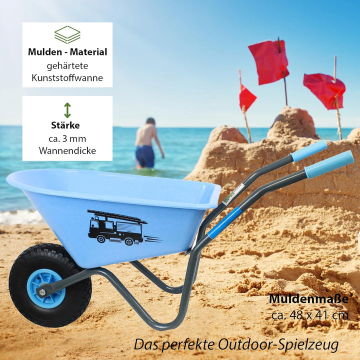 TRUTZHOLM Kinderschubkarre Uni Blau 40 kg Traglast Stahl | 3,6 kg, 40 kg Traglast, Stahl Kunststoff,