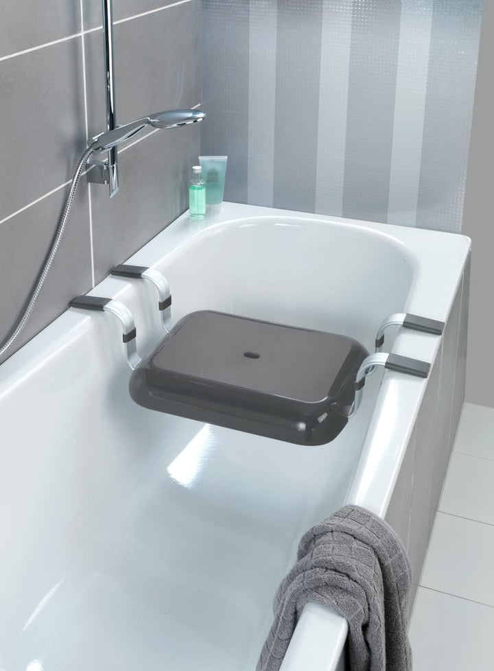 WENKO Badewannensitz Secura Premium - 150 kg Tragkraft, Polypropylen, 74 x 15.5 x 36 cm, Anthrazit