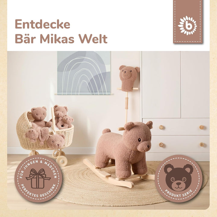 Bieco Steckenpferd Kinder Bär Mika | Hobby Horse Pferde | Steckenpferd Rollen | Steckentier Holz Pfe