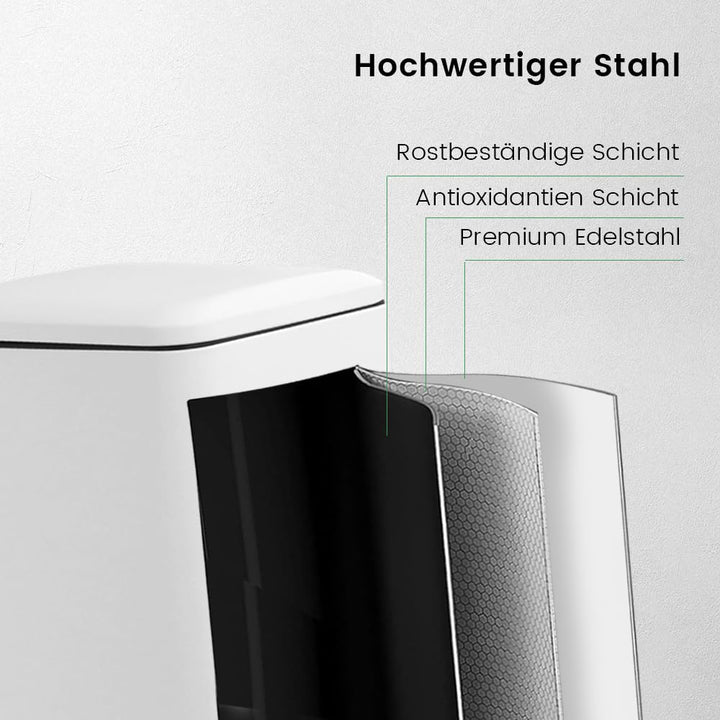 Mülleimer,30L Tretmülleimer mit Softclose Deckel,30 Liter Abfalleimer mit Fusspedal, Quadratischer T