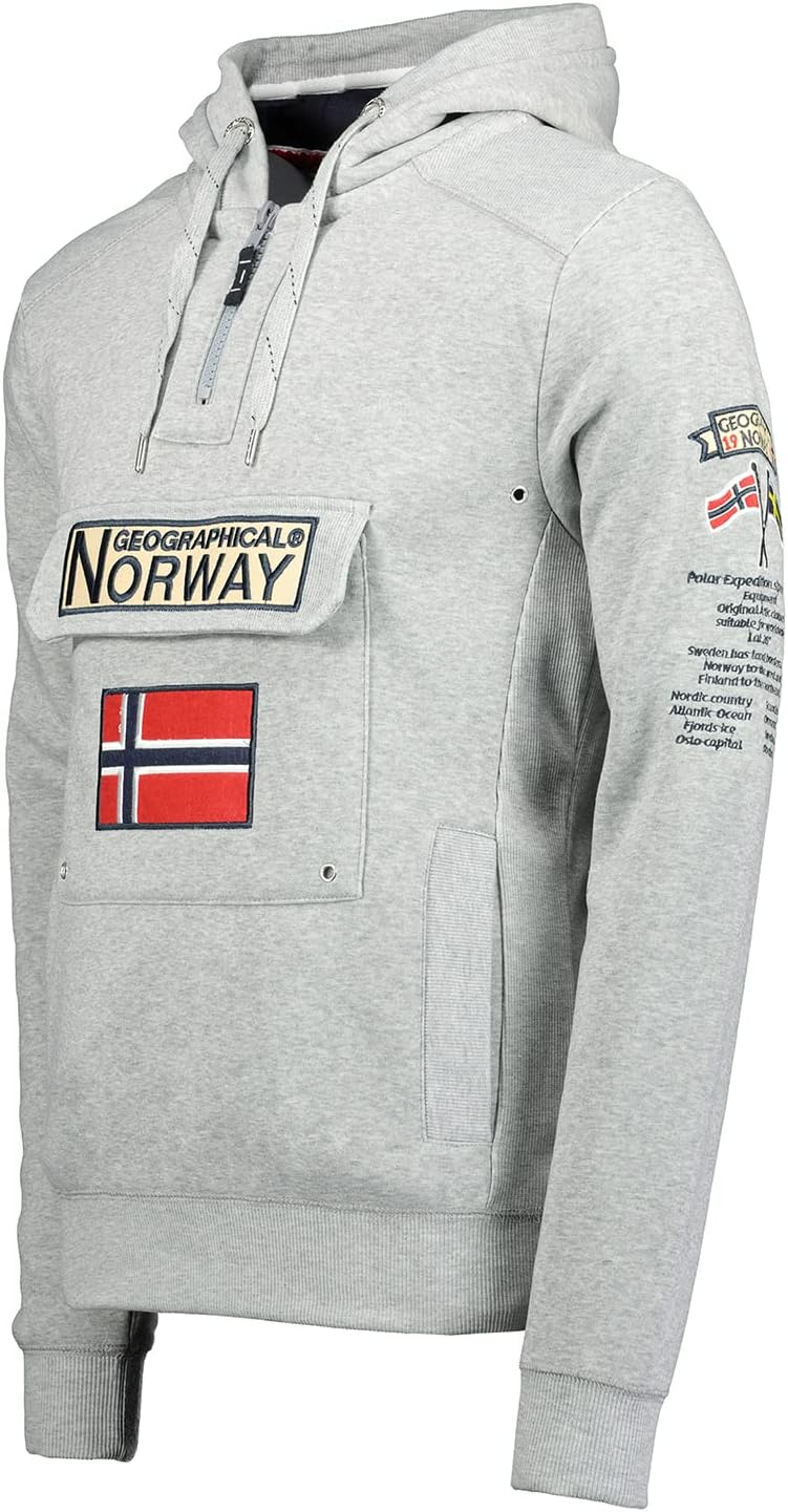 Geographical Norway Herren Gymclass Kapuzenpullover S Hellgrau, S Hellgrau