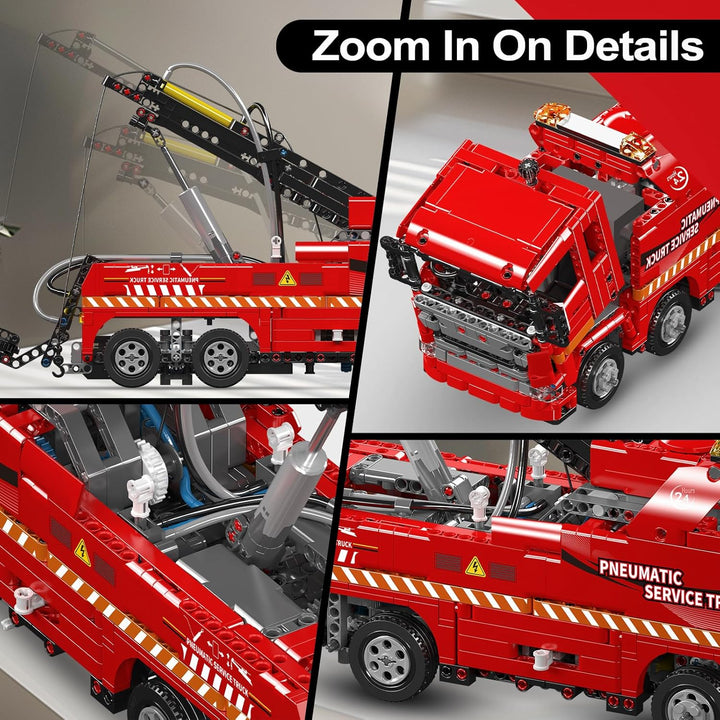 Mould King 19017 Technik Ferngesteuert Anhänger, 1653 Teile 2.4Ghz RC mit 3 Motor, Technik Kran LKW