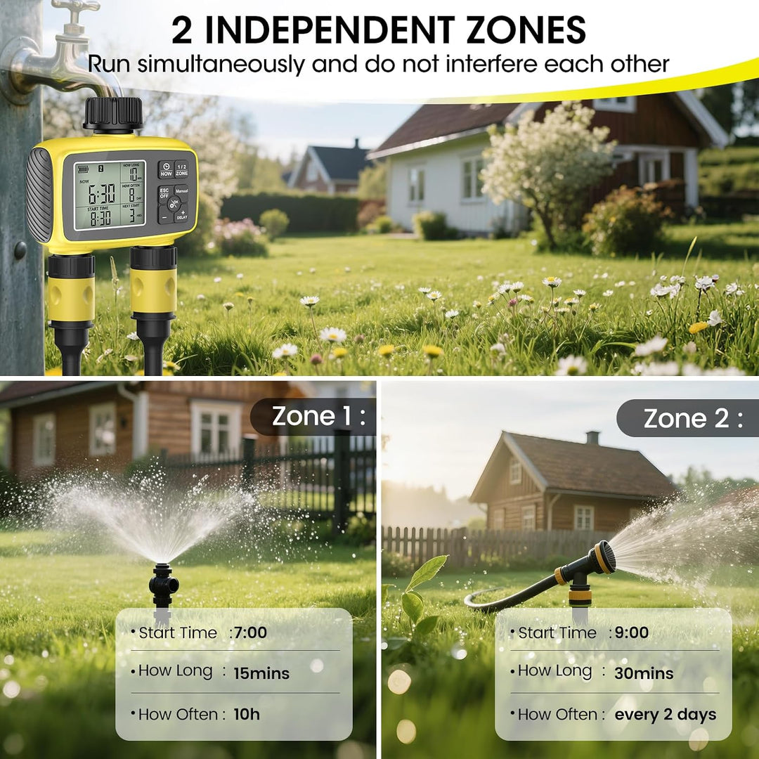 Gartenbewässerung Wasser Timer, Bewässerungssteuerung für Garten | Flexible Bewässerung Dank mit 2 A
