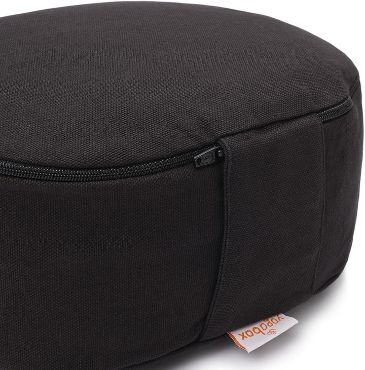 Yogabox Yogilino® Reise Meditationskissen/Yogakissen Mini oval Schwarz, Schwarz