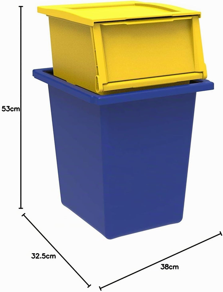 TERRY, Ecobin 25+30 Set 2 Behälter für die Abfalltrennung. Farbe: Gelb und Blau, 25 L + 30