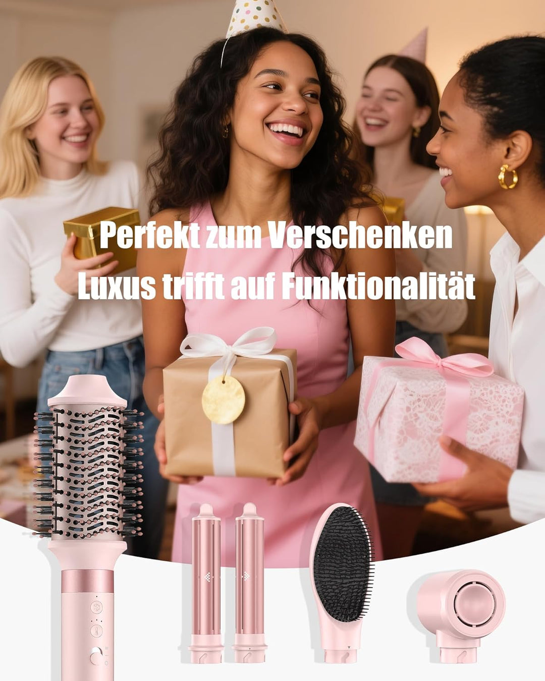 MESCOMB 5 in 1 Hairstyler und Ionen Haartrockner, mit Auto-Lockenaufsatz, Keine Hitzeschäden, Schnel
