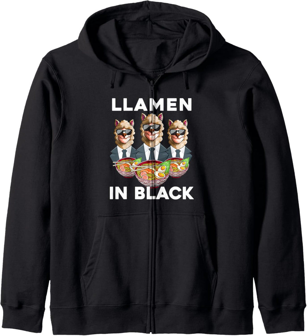Llamen In Schwarz Lustige Nudeln Kawaii Lama Ramen Geschenk Kapuzenjacke