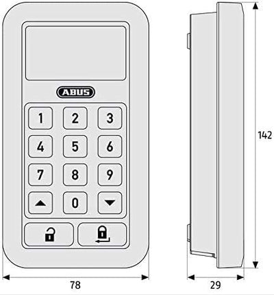 ABUS Funk-Tastatur HomeTec Pro CFT3000S silber 10126 Silber Tastatur, Silber Tastatur