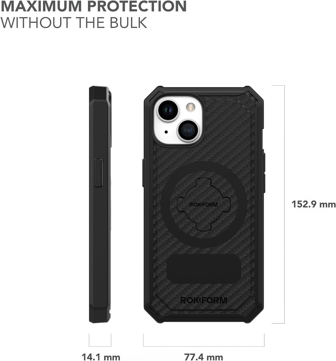 ROKFORM - iPhone 15 Hülle, Rugged Serie, magnetisch, iPhone 15 Hülle mit RokLock Drehverschluss, sch