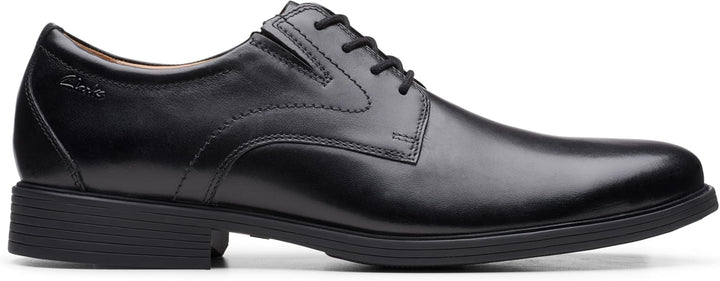 Clarks Herren Whiddon Step Slipper 41 EU Weit Black Leather, 41 EU Weit Black Leather