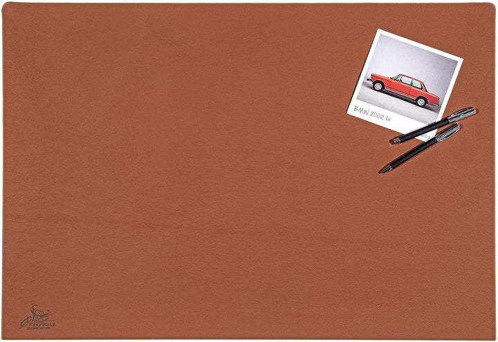 Centaur - Hochwertige Leder Schreibtischunterlage mit 90° Kantenschutz - Cognac 55x80 cm - ideal für