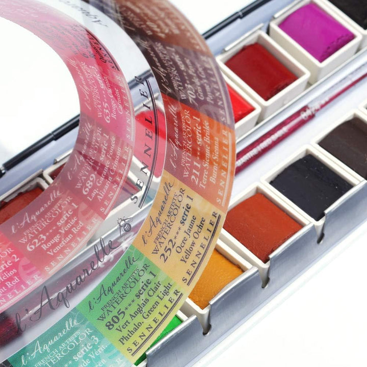 Sennelier - Aquarellfarbe - Set mit 24 halben Naepfchen 1 Stück (1er Pack) beige, 1 Stück (1er Pack)
