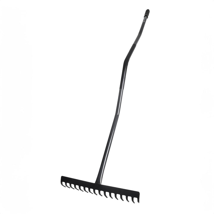 KADAX Gartenharke aus Metall, Gartenwerkzeug mit Metallkopf, Rasenrechen für Garten, Flache Harke fü