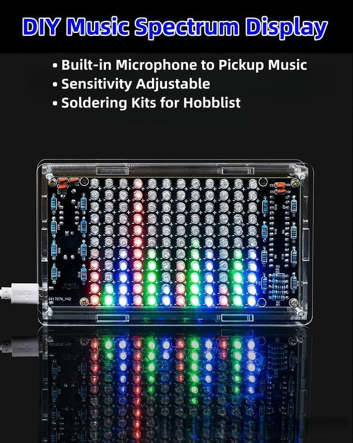 DIY Elektronik Bausatz, LED-Licht Musikalische Spektrum Elektronik Kit, Löten Bausatz mit Bauteilen,