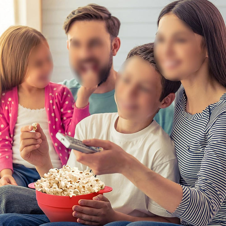 Popcornmaschine für die Mikrowelle, Popcorntopf, Faltbarer Heissluft-Popcorntopf aus Silikon mit Dec