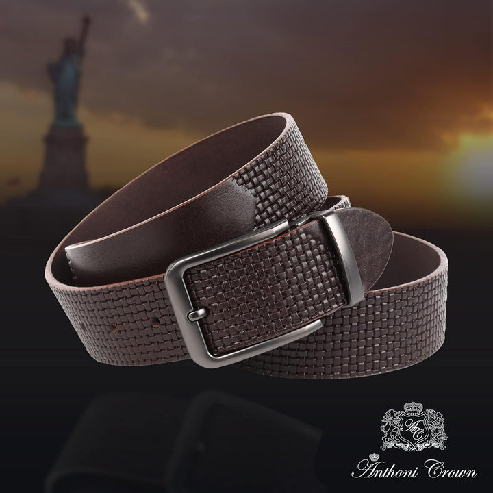 Anthoni Crown Unisex BR3P4540-90 Gürtel, Dunkelbraun, 90