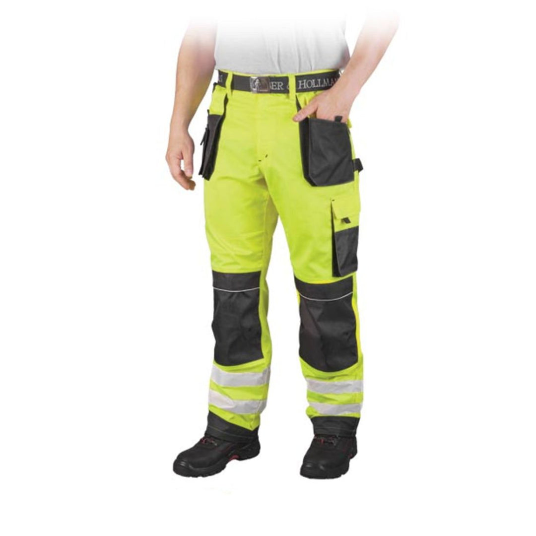 Leber & Hollman Herren Arbeitshose LH-FMNX-B, 100% Polyester 270 g/m2, Taschen für Knieschoner, refl