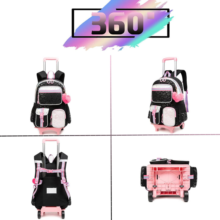 HTgroce Kinder Trolley Rucksack Schultasche Schulranzen Mädchen schultrolleys Schulrucksack Kinderko