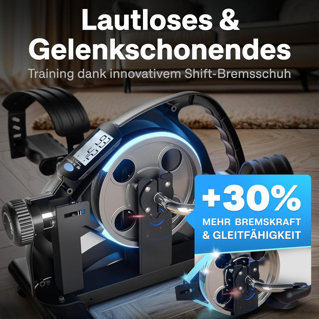 Gelenkschonender Pedaltrainer für Senioren - Beintrainer im Sitzen - Mini Bike Inkl. Anti-Rutsch-Mat