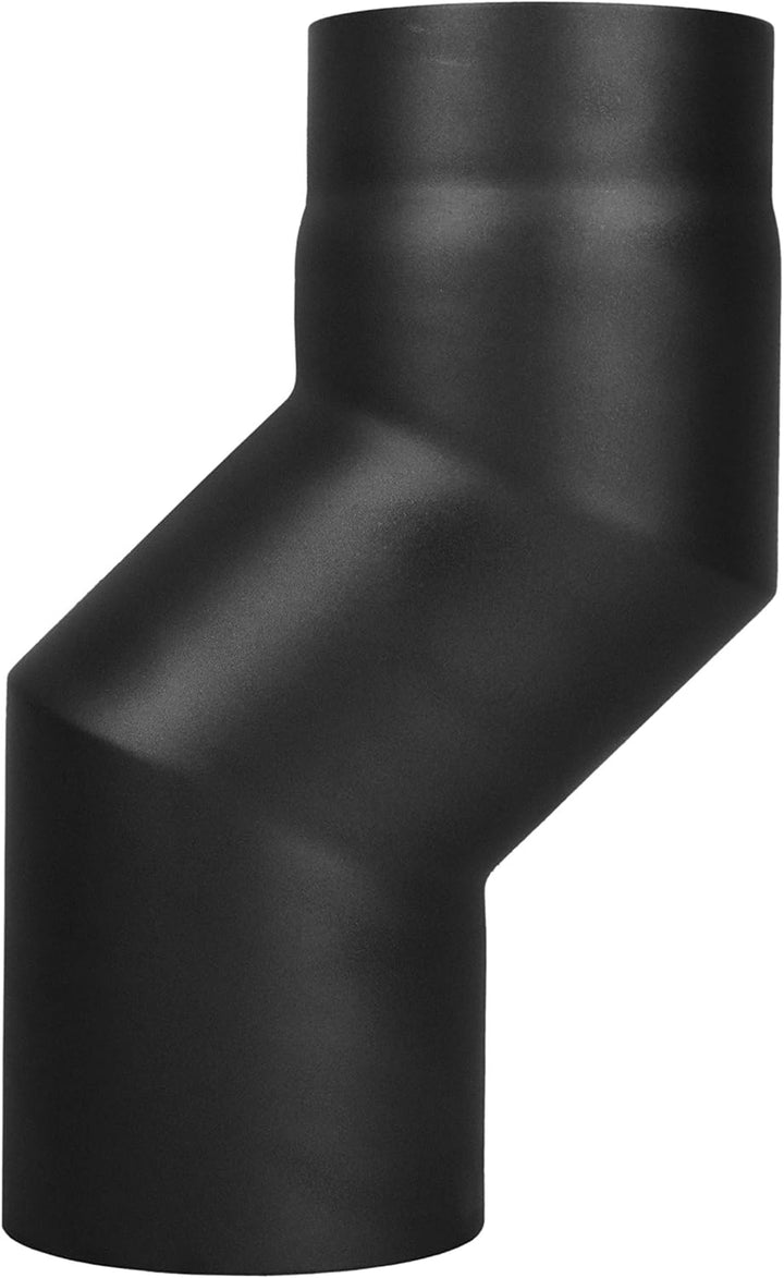 LANZZAS Ofenrohr Versatzbogen 80 mm, im Durchmesser, DN Ø 150 mm, Farbe: schwarz-metallic - weitere