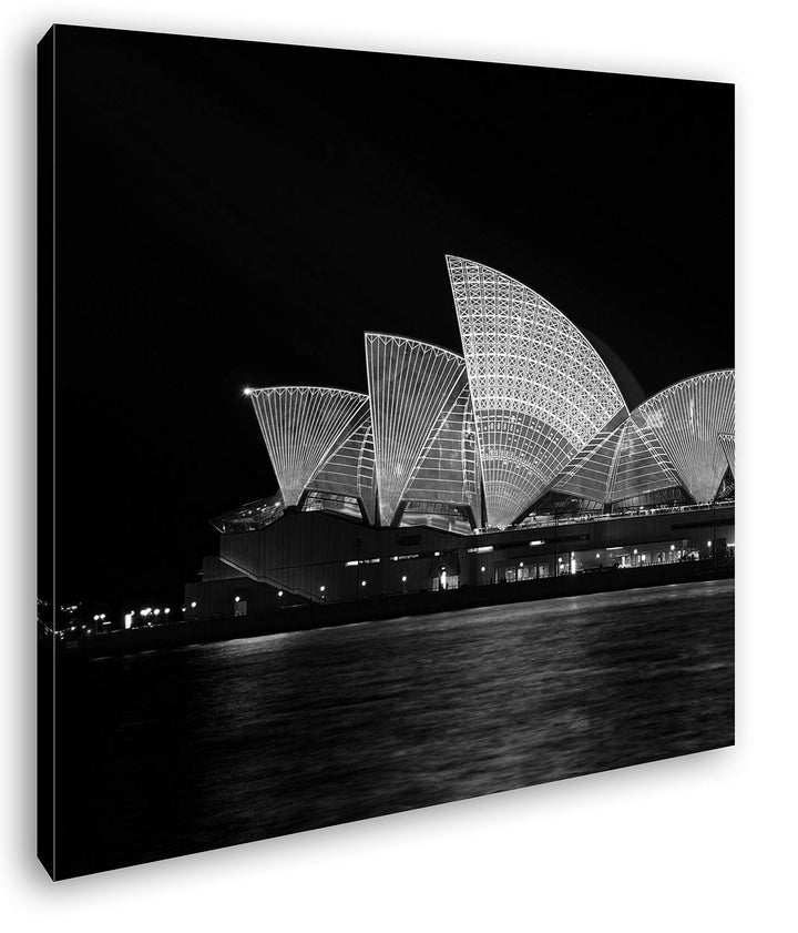 deyoli Dark Opera House in Sydney Format: 60x60 Effekt: Schwarz&amp;Weiss als Leinwandbild, Motiv fertig