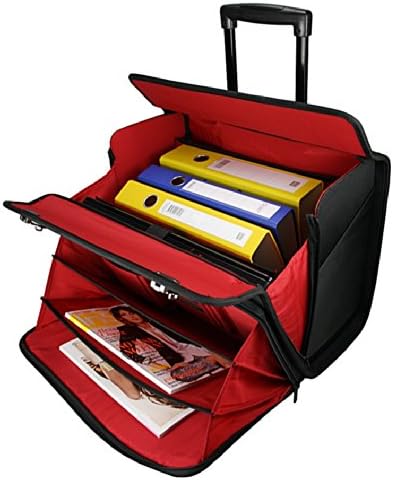 Davidts Trolley Rollkoffer Pilotenkoffer mit Rollen Aktenkoffer Lehrertasche Business Trolley 47x39x
