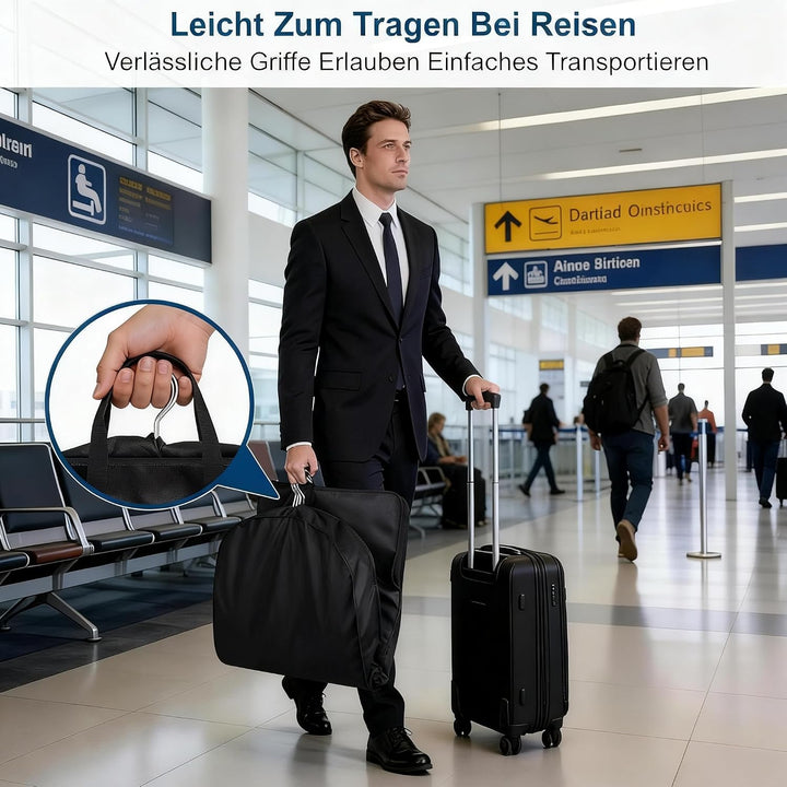 MISSLO 3 Stück Hängende Kleidersack für Aufbewahrung und Reisen 109 x 60 cm Reissverschluss Anzugtas