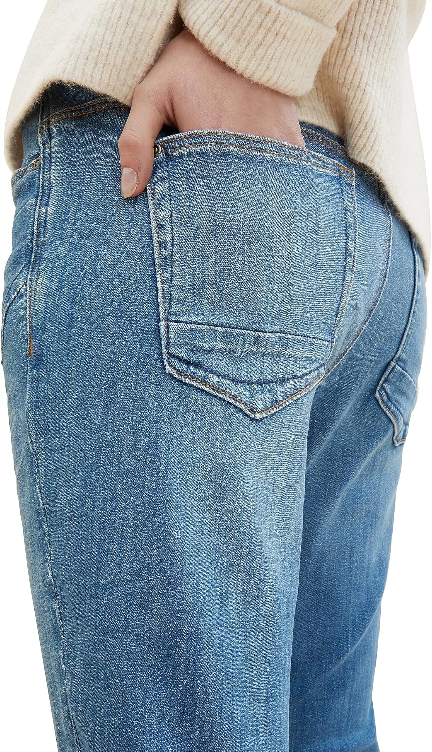 TOM TAILOR Damen Tapered Relaxed Jeans 25W / 30L 10119-used Mid Stone Blue Denim, 25W / 30L 10119-us