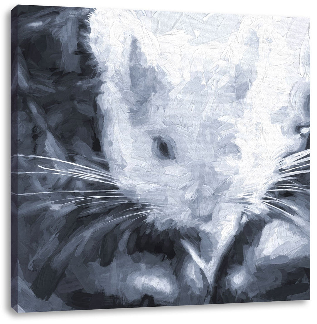Pixxprint Chinchilla zwischen Schuhen als Leinwandbild | Grösse: 70x70 cm | Wandbild | Kunstdruck |