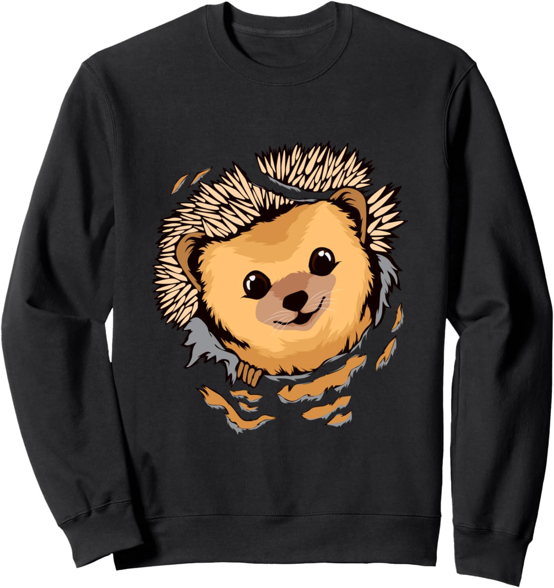 Igel schaut durch zerrissene Kleidung Igel Sweatshirt