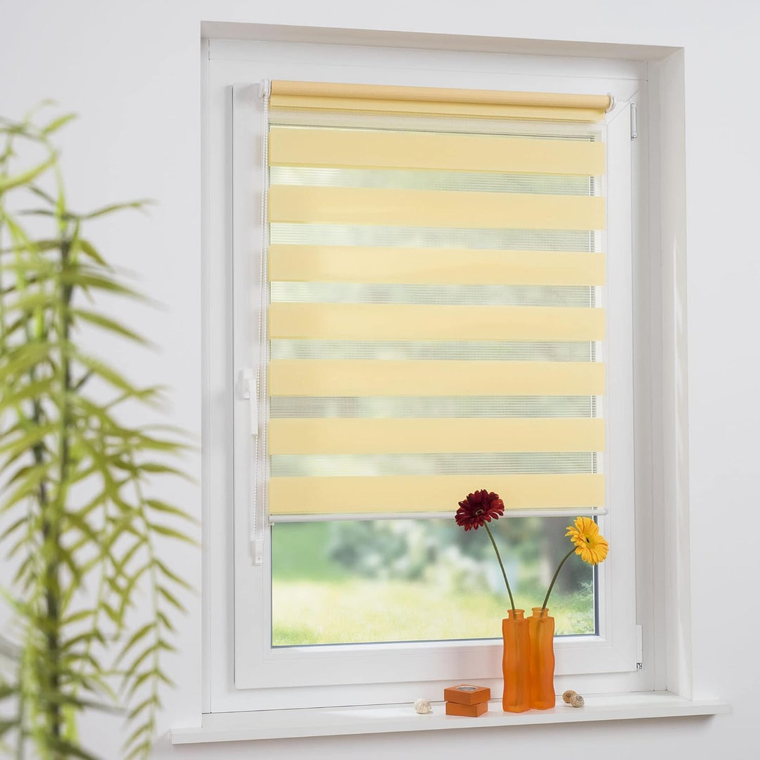 Duo Rollo Klemmfix - 100 x 160 cm Lemon Yellow/lichtdurchlässig/stufenlos verstellbar/leichte Innen-