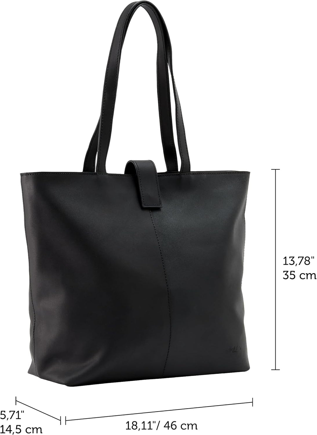 Gusti Shopper Leder - Alexandra Handtasche Damen Arbeitstasche Leder Schwarz, Schwarz