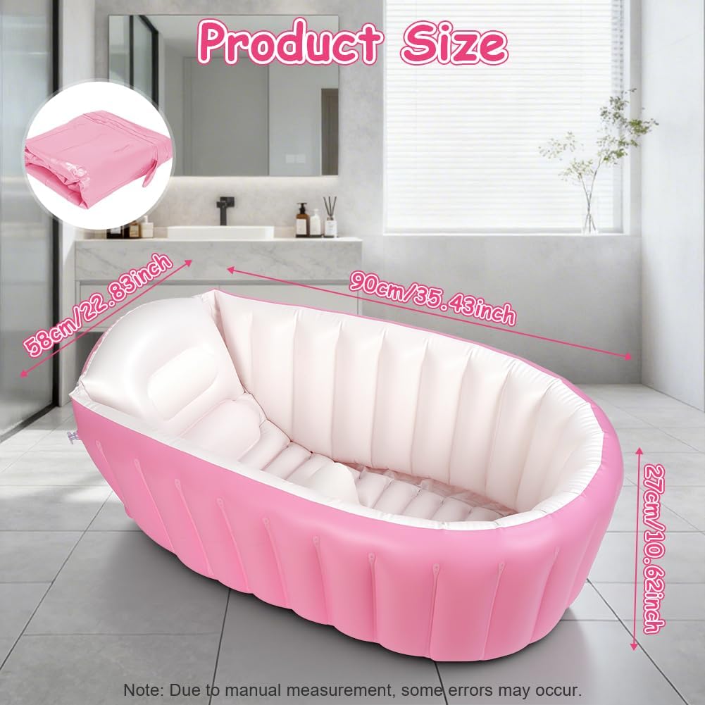 Aufblasbare Badewanne für Kinder Tragbare Säuglings Badewanne Baby mit Luftpumpe Reise Tragbare Reis