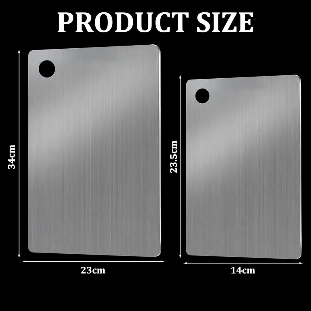 2Pcs Schneidebrett Titan Schneidebrett Edelstahl Titanium Cutting Board Stainless Steel Cutting Boar