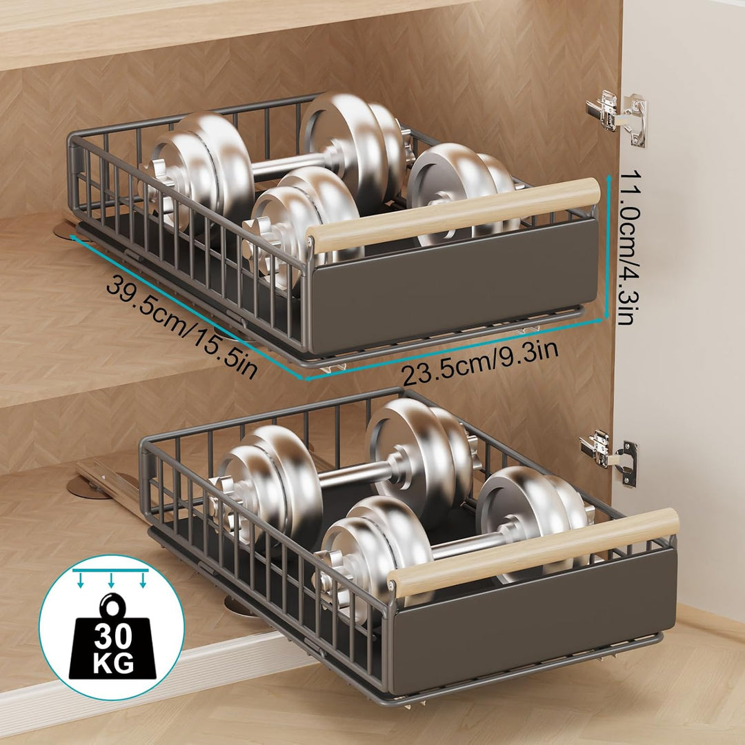YheenLf Teleskopschublade Ausziehbare, Pull Out Drawer mit Griff Schrank, Schiebeschublade Lagerung
