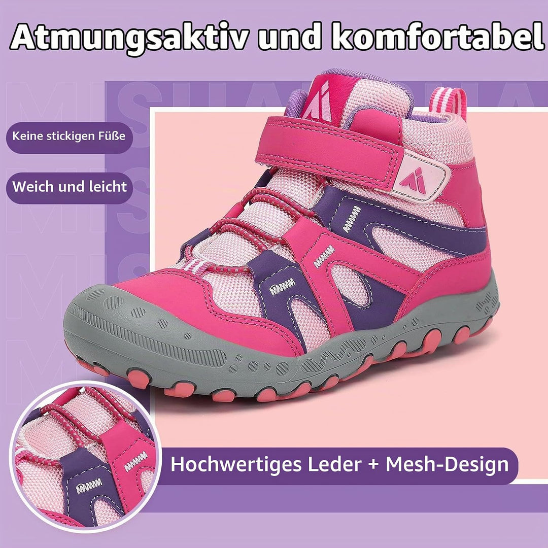 Mishansha Kinder Wanderschuhe Trekkingschuhe Mädchen Leicht rutschfest Outdoorschuhe Turnschuhe Gr.2