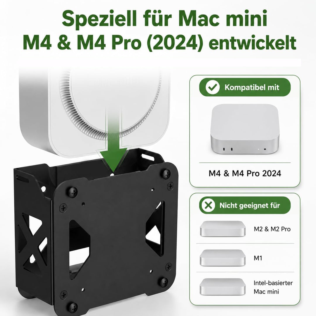 Yaotieci Metallhalterung für Mac mini M4/M4 Pro 2024 – 4 Montagearten