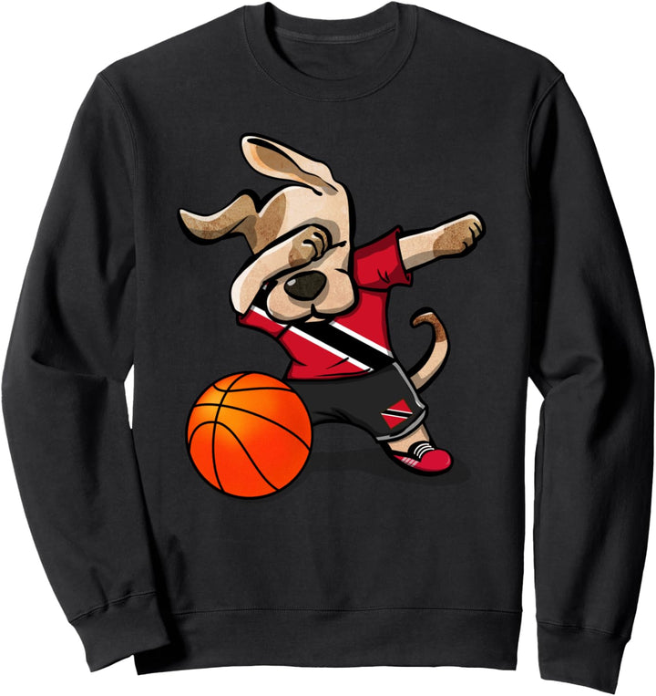 Dab Dog Trinidad und Tobago Basketball Trinidadian Flagge Sweatshirt