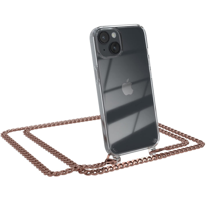 EAZY CASE Handykette kompatibel mit iPhone 14 Handyhülle mit Metall Umhängeband und Ersatz Kordel sc