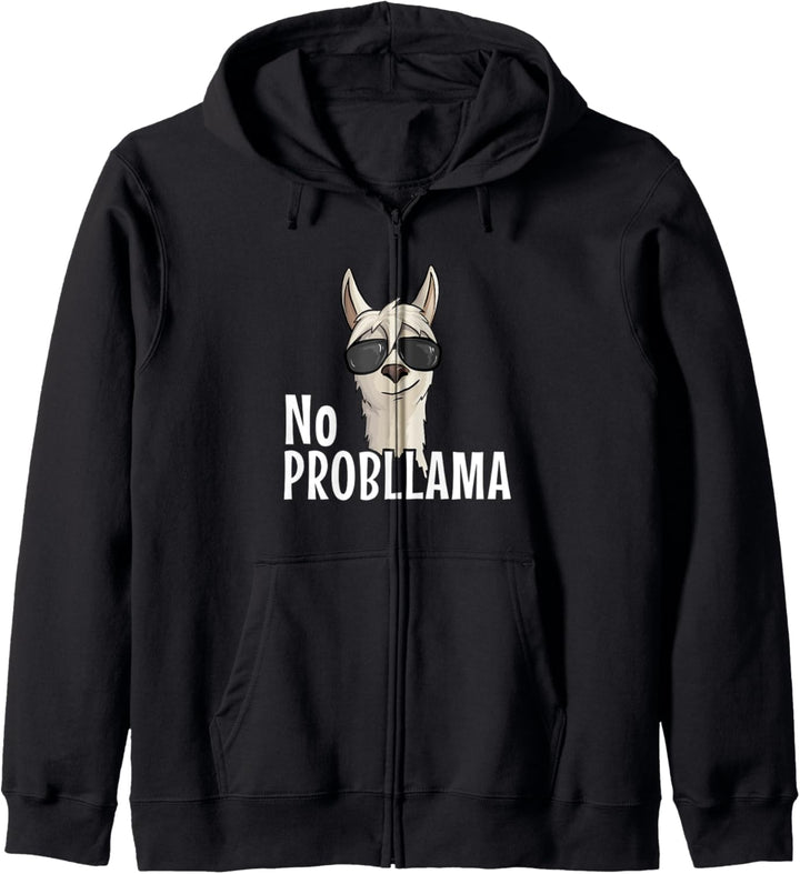 Funky Hipster Lama mit Sonnenbrille No Prob-Llama Kapuzenjacke