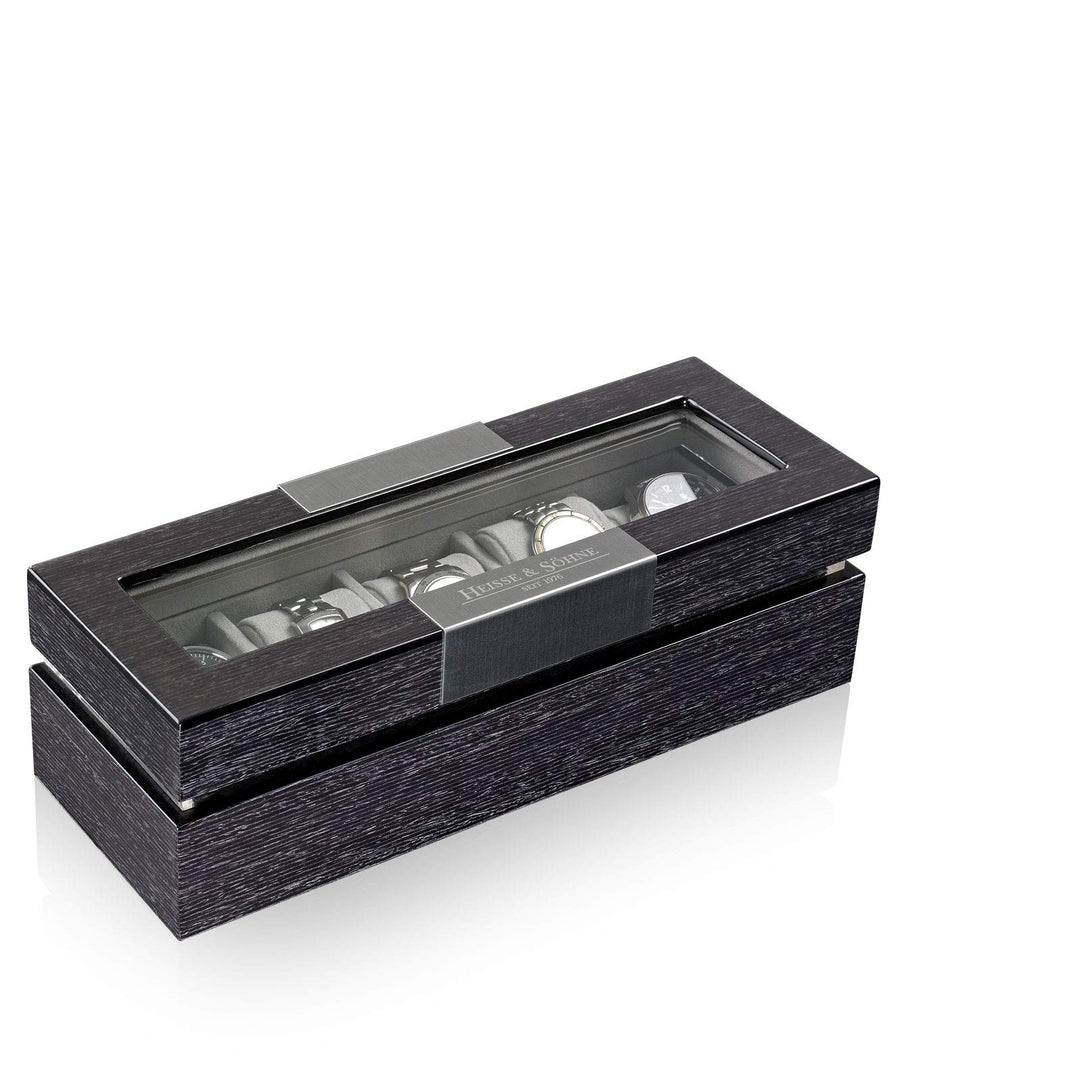 Heisse & SÖHNE SEIT 1976® Uhrenbox Executive 5 Quercus mit Sichtfenster für 5 Armbanduhren