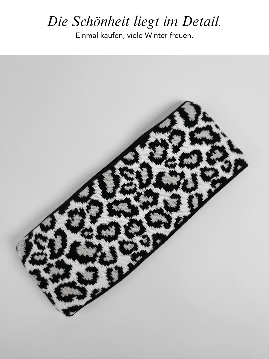 Baesics Stirnband Leo Schwarz Weiss für Damen & Herren – warme & elastische Unisex Ohrenwärmer mit F