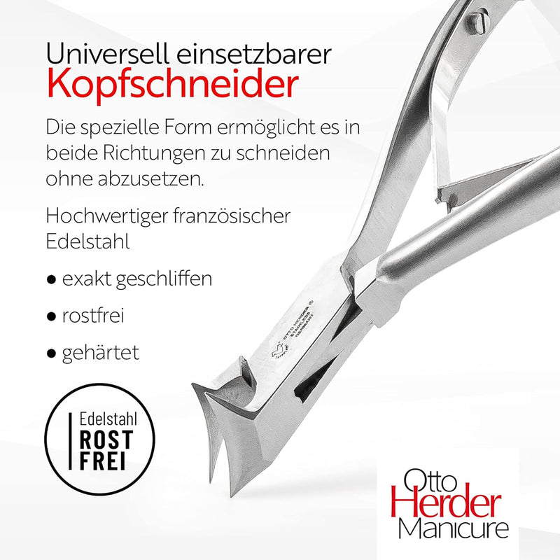 OTTO HERDER NAGELZANGE - Kopfschneider Fussnagelzange für starke Fussnägel 14cm aus Edelstahl 2cm Sc