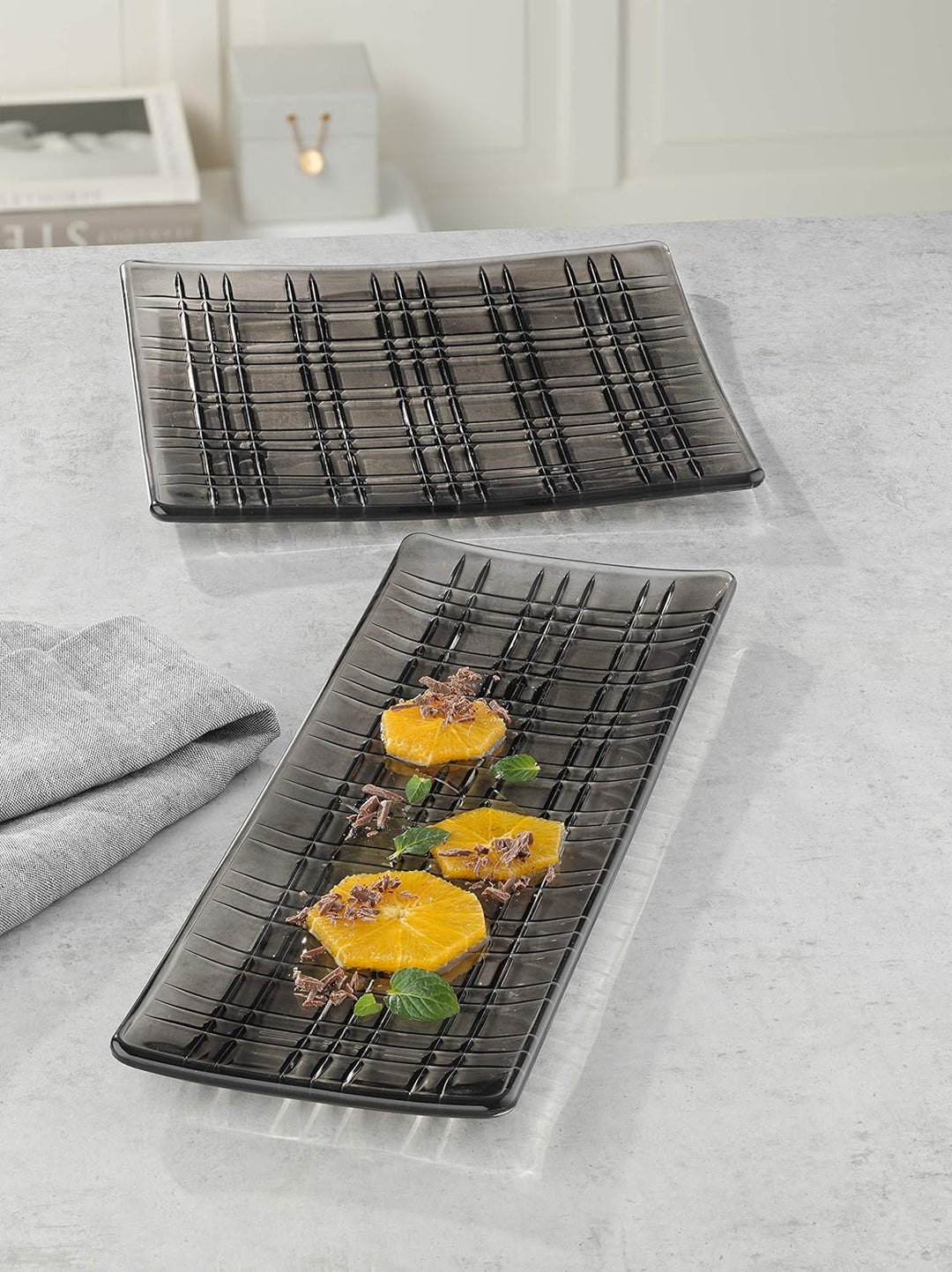 Spiegelau & Nachtmann, Servierplatten-Set, 2-tlg., Quadratisch, Kristallglas, Square, Grösse: 21 cm,